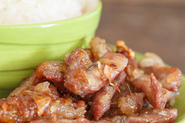 Roast pork and stick rice