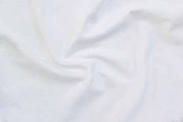 Obraz premium Close up of white bedding sheets with copy-space