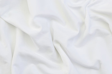 Obraz premium Close up of white bedding sheets with copy-space