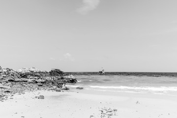 black and white beach or sea tone