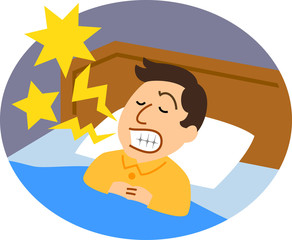 歯ぎしりをする男性