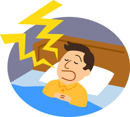 いびきをかく男性