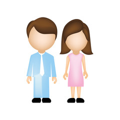 color silhouette faceless with dad and mom in formal clothes vector illustration