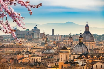 Foto auf Acrylglas Blick auf Rom von der Engelsburg © sborisov
