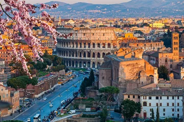 Fototapete Rund Blick auf das Kolosseum in Rom, Italien © sborisov