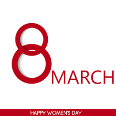 8 march holiday card. Card for Women's day. Vector
