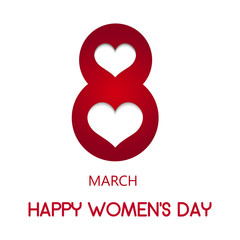 8 march holiday card with heart. Card for Women's day. Vector