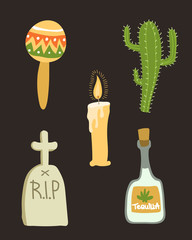 Tombstone crypt vector construction for dead people.