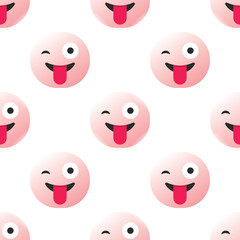 Seamless pattern, wicked emoji or emoticon fancy decorative texture background