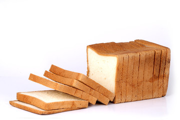 sliced bread isolated on white background