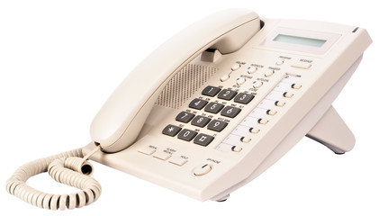 Office digital telephone on white