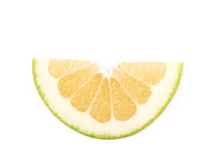 Single slice of grapefruit isolated