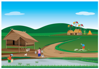 lifestyle of agriculture vector design