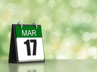 3d render of calender with showing March 17