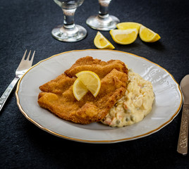 Schnitzel with salad