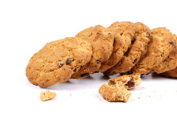 Cranberry cookie on white background