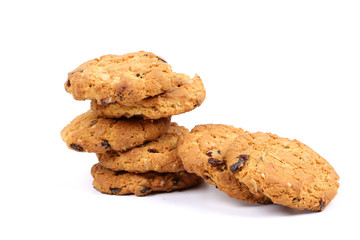 Cranberry cookie on white background