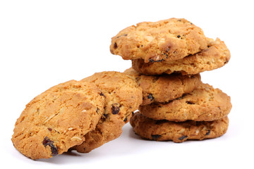 Cranberry cookies on white background 