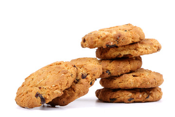 Cranberry cookie on white background
