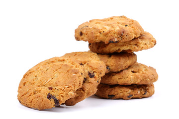 Cranberry cookie on white background