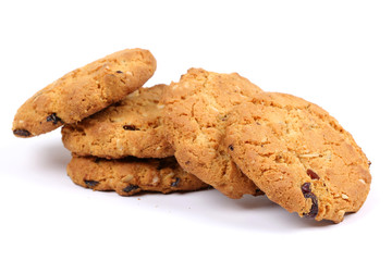 Cranberry cookie on white background