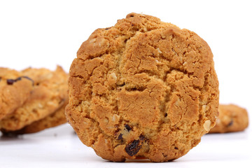 Cranberry cookie on white background