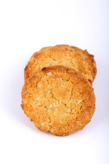 honey oatmeal cookies on white