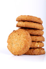 honey oatmeal cookies on white