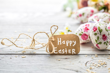 Easter composition with eggs