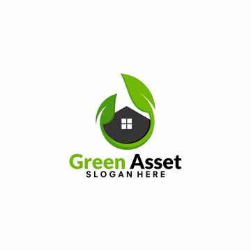 Real Estate, Green House, Green Asset , Green Invest, Logo Iconic Vector Illustration