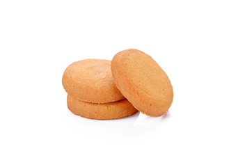 short pastry cookies isolated on white background