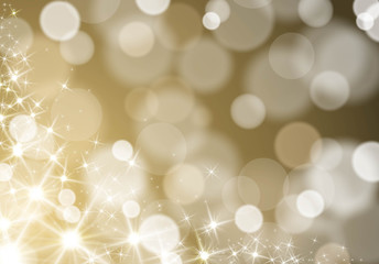 Glitter lights wave on defocused blurred gold background Vector