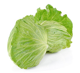 Fototapeta premium Two cabbage on a white background