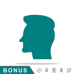 head with hair profile icon