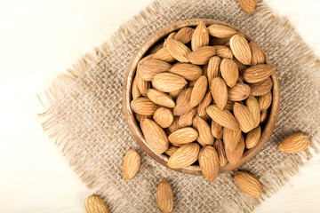 almonds isolated on a white background