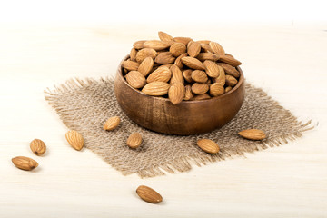 almonds isolated on a white background