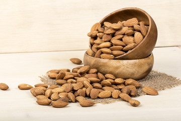 almonds isolated on a white background
