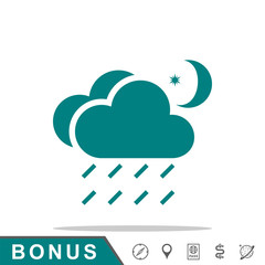 rain cloud moon meteo icon