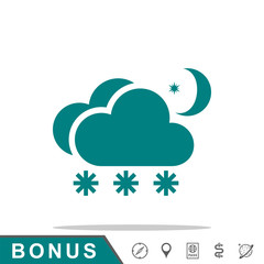 snow cloud moon meteo icon