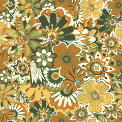 Seamless repeating floral pattern.Vector