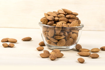 almonds isolated on a white background