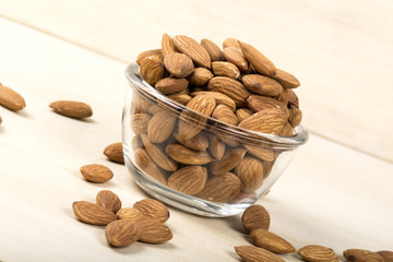 almonds isolated on a white background
