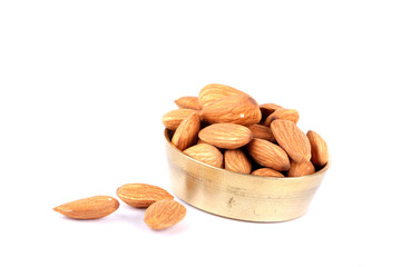 almonds isolated on a white background
