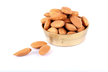 almonds isolated on a white background