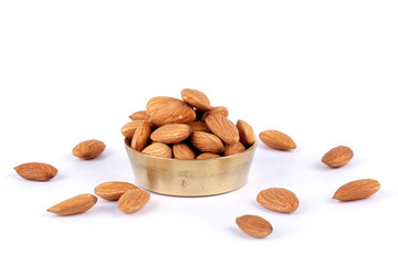 almonds isolated on a white background