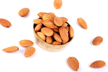 almonds isolated on a white background