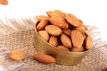 almonds isolated on a white background