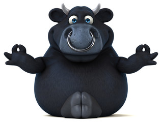 Naklejka premium Black bull - 3D Illustration
