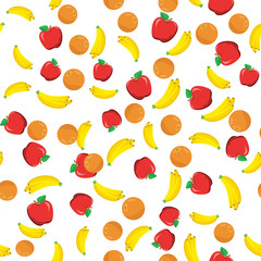 Flat fruits seamless pattern.