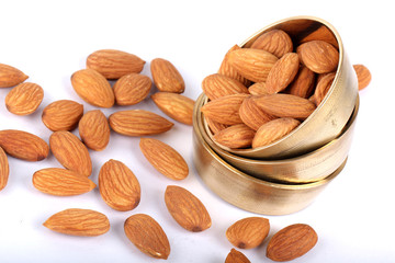 almonds isolated on a white background